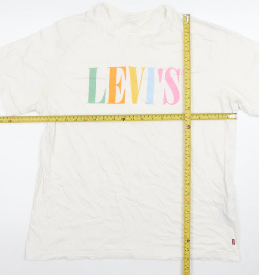 Levi's Women's White Short Sleeve Logo Cotton T-Shirt Size L