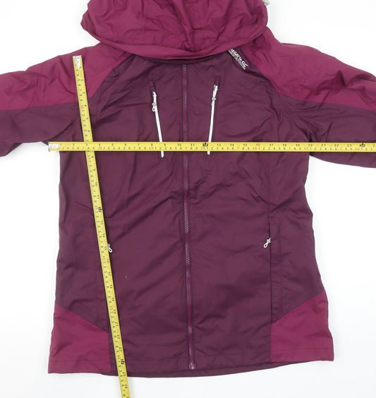 Regatta Women's Purple Waterproof Hooded Rain Jacket Size 14