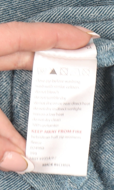 Mountain Warehouse Women's Blue Size 12 Half Zip Fleece Sweatshirt