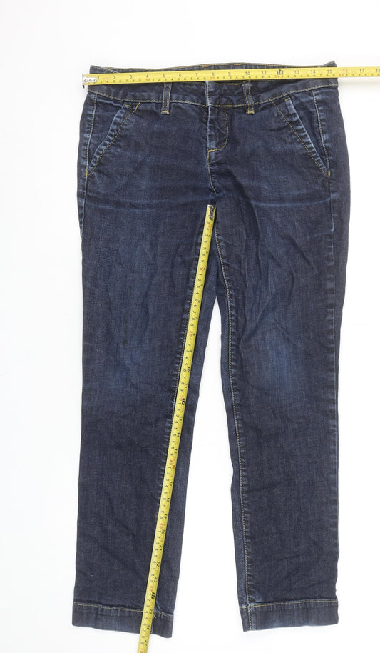 Benetton Womens Blue Straight Denim Jeans Size 30W Classic Fit