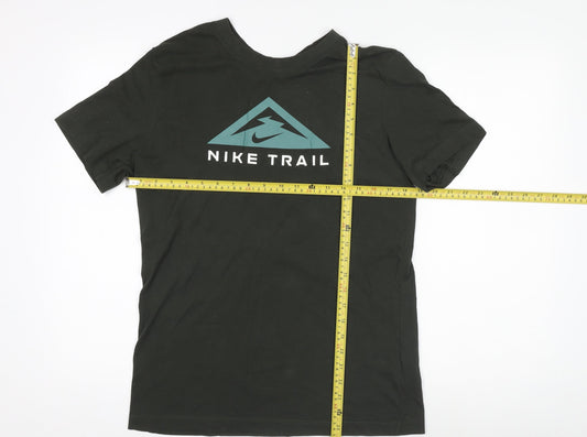Nike Men's Black Dri-FIT Trail Graphic T-Shirt Size S Regular Fit