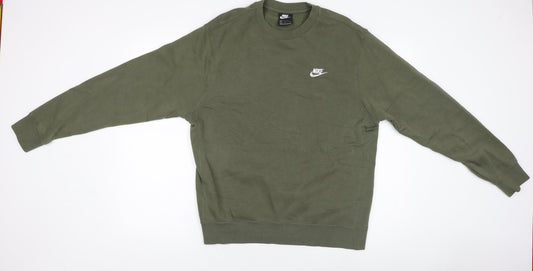 Unisex Adultss UK M Regular Nike Green Pullover Tight-Knit