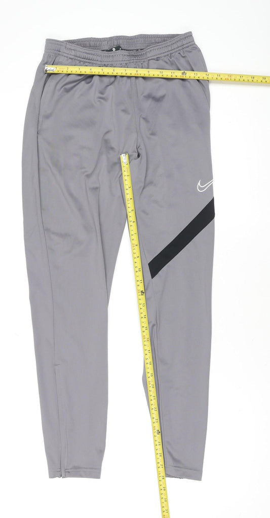 Nike Men's Grey Dri-FIT Track Pants M Slim Fit Activewear Trousers