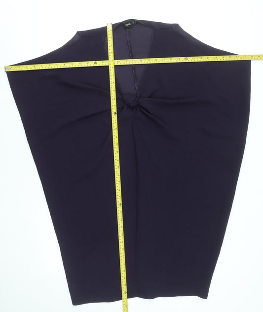 ASOS Women Purple Size 12 Sheath Knee Length Ruched Dress