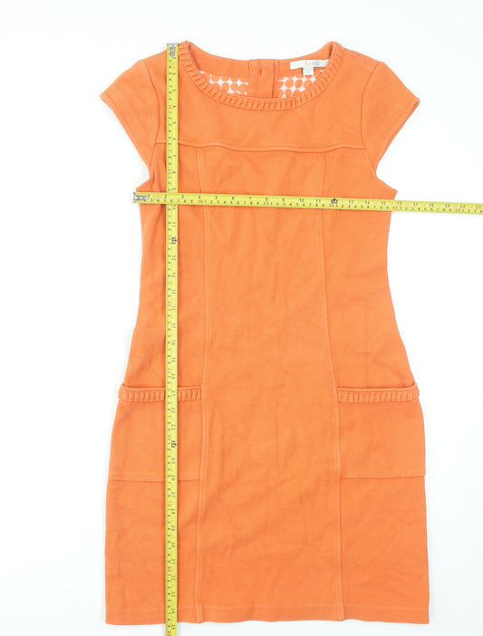 Boden Women’s Orange Cotton Stretch Shift Dress Size 10