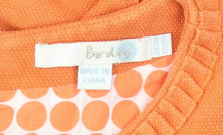 Boden Women’s Orange Cotton Stretch Shift Dress Size 10