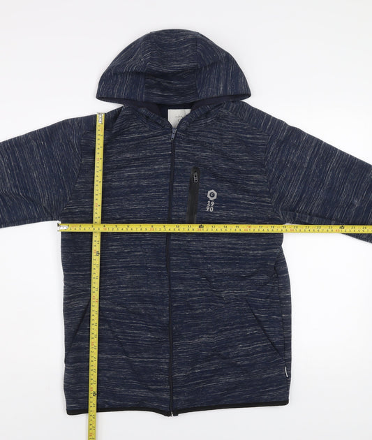 Jack & Jones Men's Blue Hooded Full Zip Activewear Jacket Size M