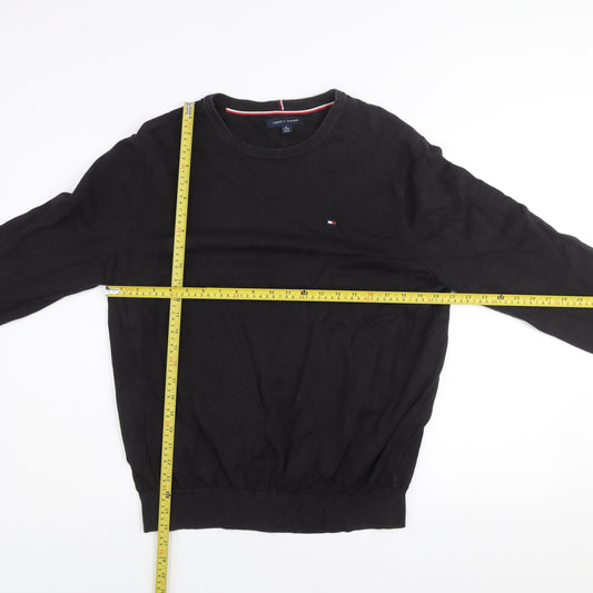 Tommy Hilfiger Men’s Black XL Cotton Crew Neck Pullover Jumper
