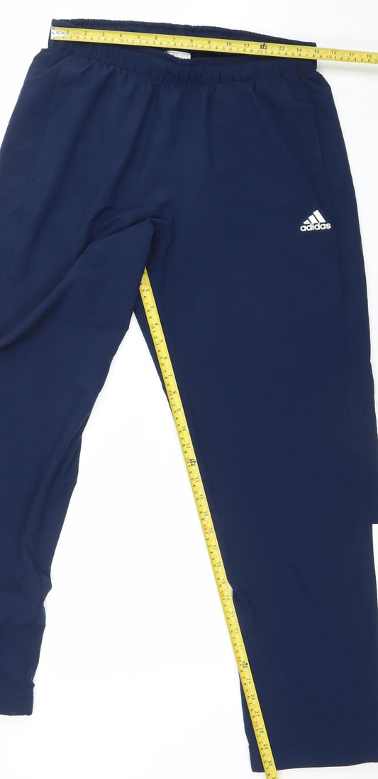 Adidas Men's Blue Track Pants L Climalite Sports Essentials