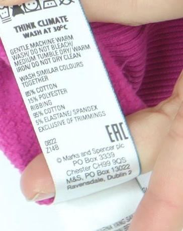 Marks and Spencer Women Bright Pink Cotton Blend Pullover Hoodie Size 10