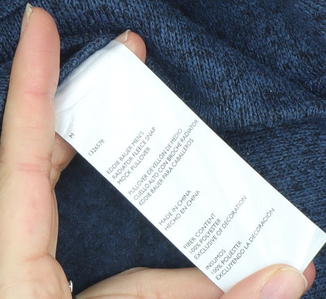 Eddie Bauer Men's Blue Fleece Henley Sweatshirt Size M