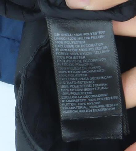 The North Face Mens Blue Black Hooded Puffer Jacket Size M