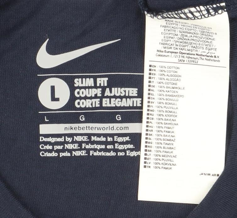 Nike Men's Blue France FFF Slim Fit Sports T-Shirt Size L