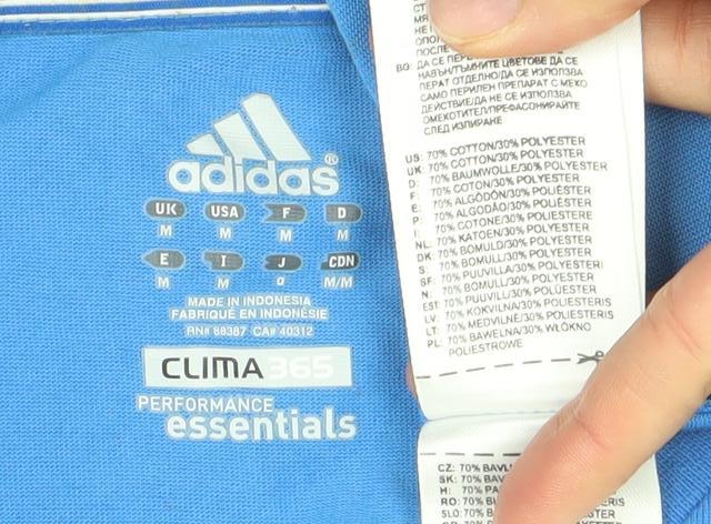 Adidas Men's Blue Clima365 Performance T-Shirt Size L