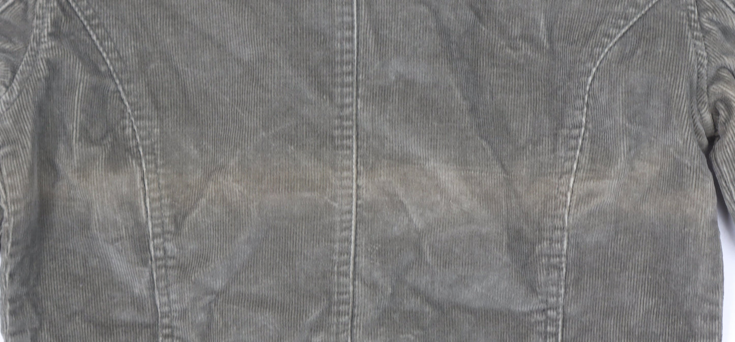 Foxhole Women’s Beige Corduroy Blazer Size 8 Two-Button Jacket