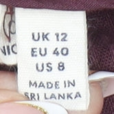 Seasalt Cornwall Women Corduroy Wide-Leg Trousers Burgundy UK 12