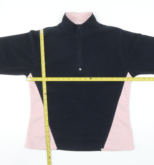 Peter Storm Womens Navy Pink Fleece 1/2 Zip Pullover Sweatshirt Size 16