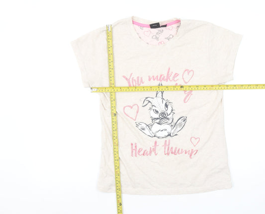 Disney Women’s Beige Thumper Pyjama Top T-Shirt UK 10-12