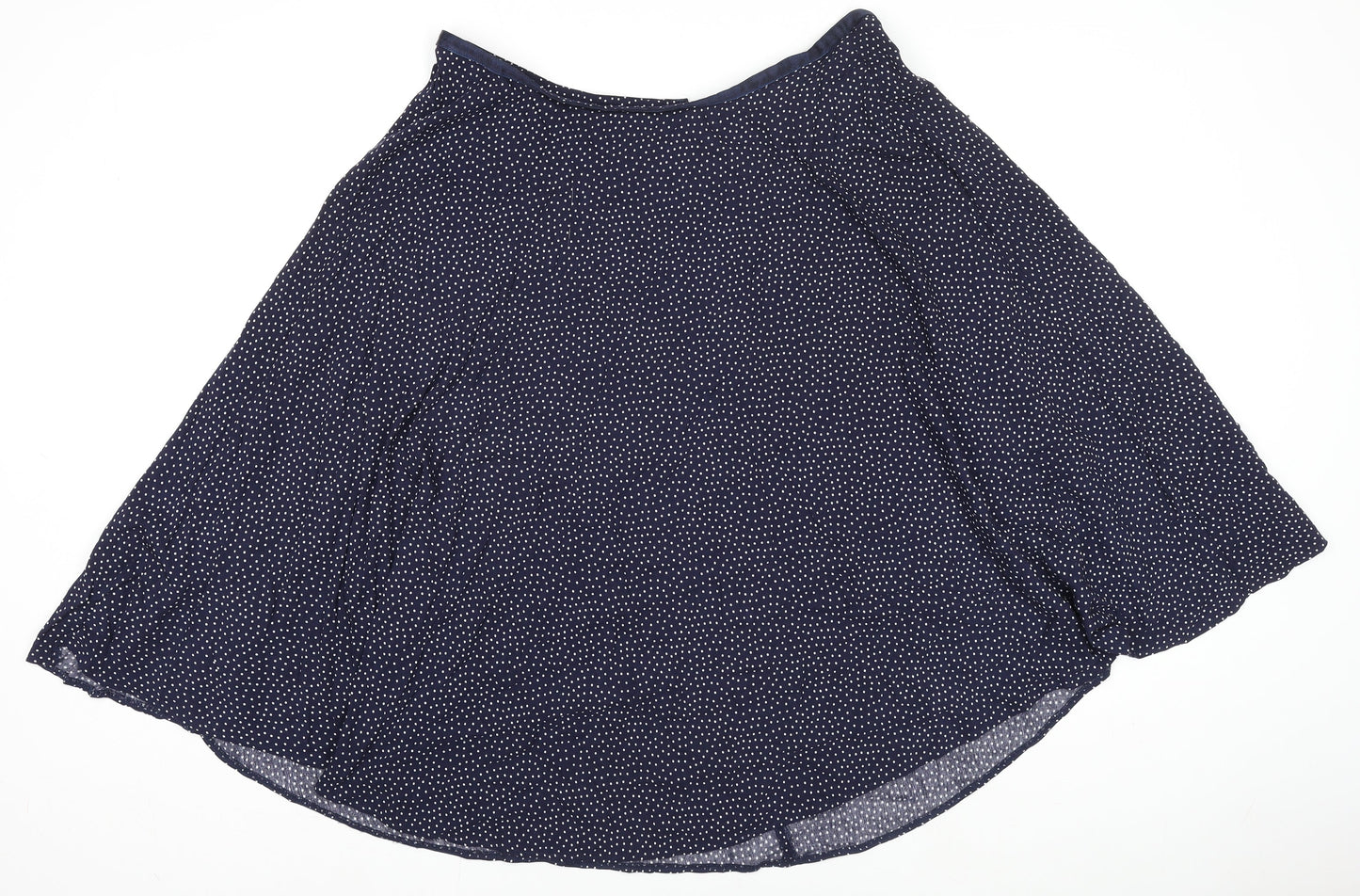 Monsoon Women Blue Polka Dot A-Line Knee Length Skirt Size 16
