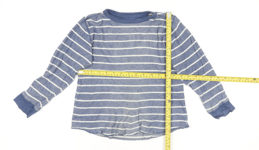 Gap Kids Boys Blue Striped Long Sleeve Cotton T-Shirt XS (4-5 Years)