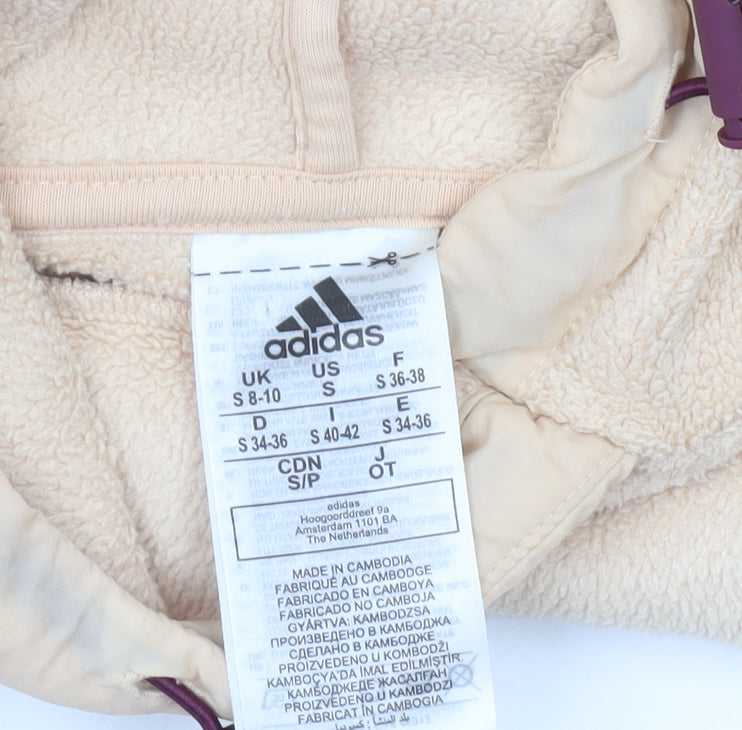 Womens UK S Relaxed adidas Beige Pullover Hoodie