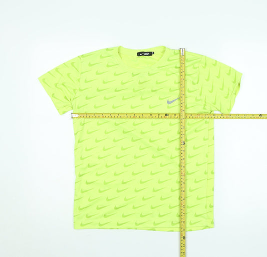 Nike Boys Yellow Dri-Fit Graphic Logo T-Shirt Size 16 Years