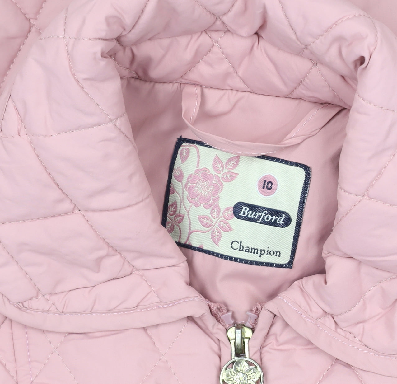 Champion Burford Women's Pink Quilted Mid-Length Jacket Size 10