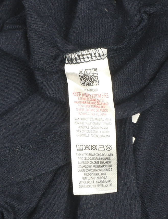 McKenzie Men's Blue XL Sports Logo Cotton Crew Neck T-Shirt