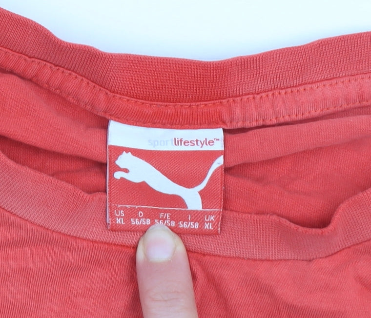 Mens UK Size XL PUMA Red Cotton T-Shirt
