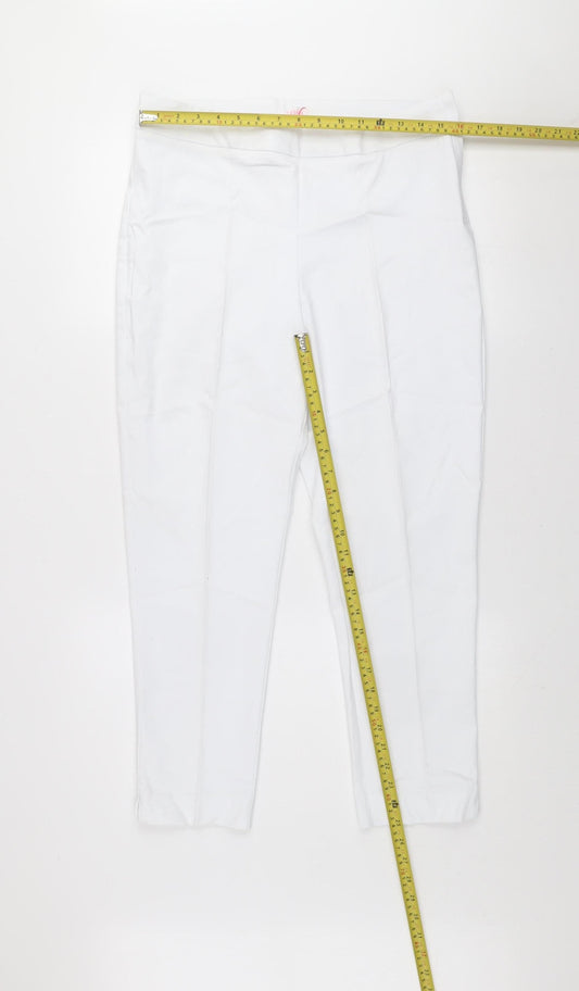 Savida Women’s White Slim Fit Stretch Trousers Size 14