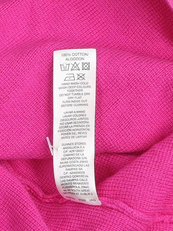 Savida Women's Pink Jewel Neck 3/4 Sleeve Cotton Cardigan Size S