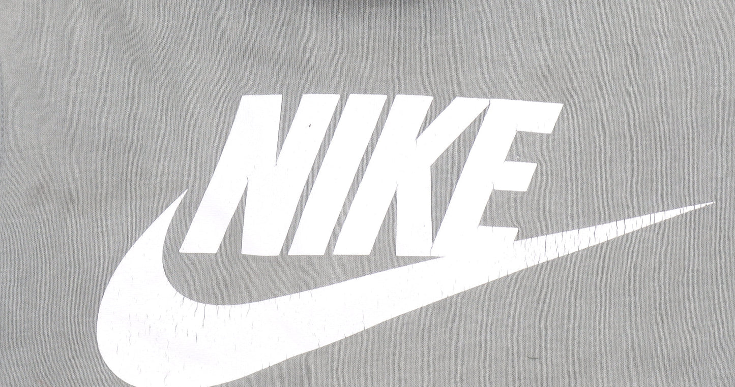 Nike Women’s Green Pullover Hoodie M Cotton Blend Logo Sweatshirt