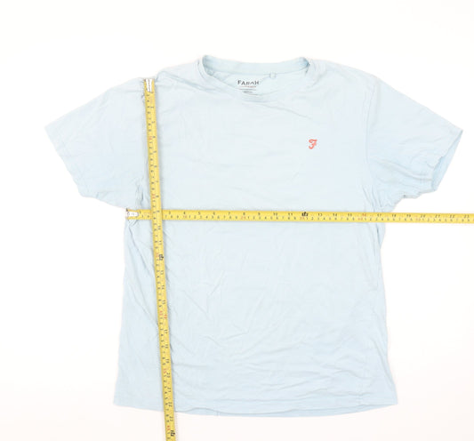 Farah Men's Blue Cotton Short Sleeve Crew Neck T-Shirt Size M