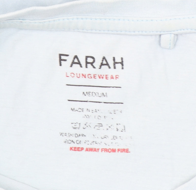 Farah Men's Blue Cotton Short Sleeve Crew Neck T-Shirt Size M