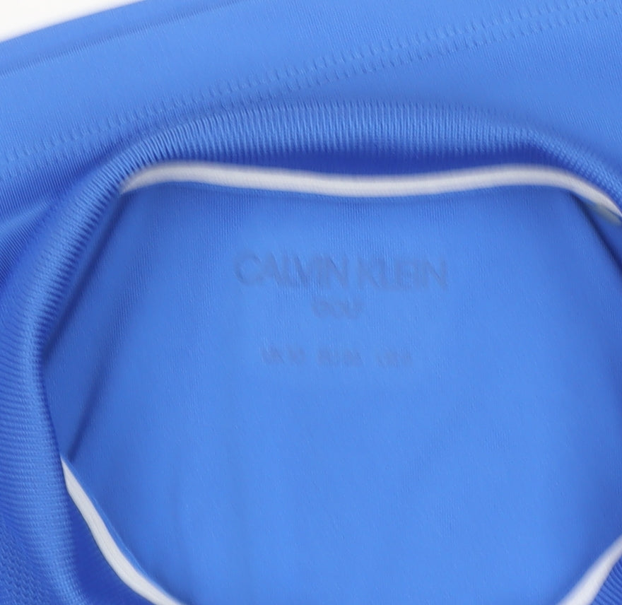 Calvin Klein Women's Blue Short Sleeve Polo Shirt Size S