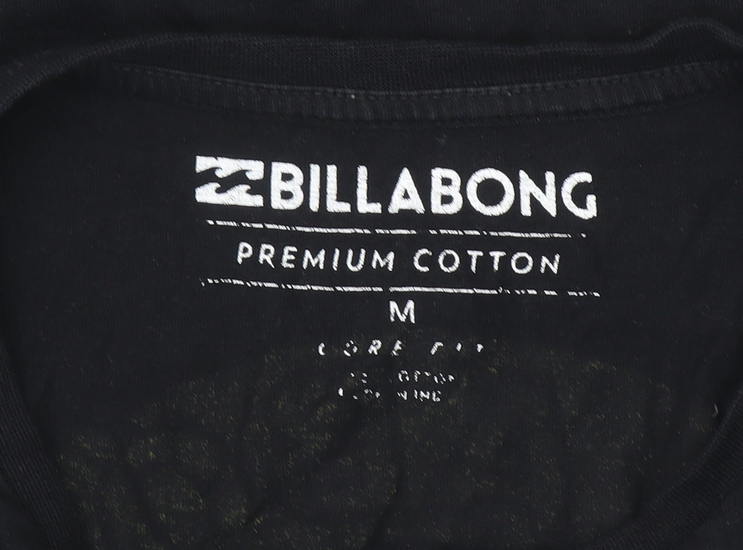 Billabong Men's Black Graphic Surf Logo Cotton T-Shirt M