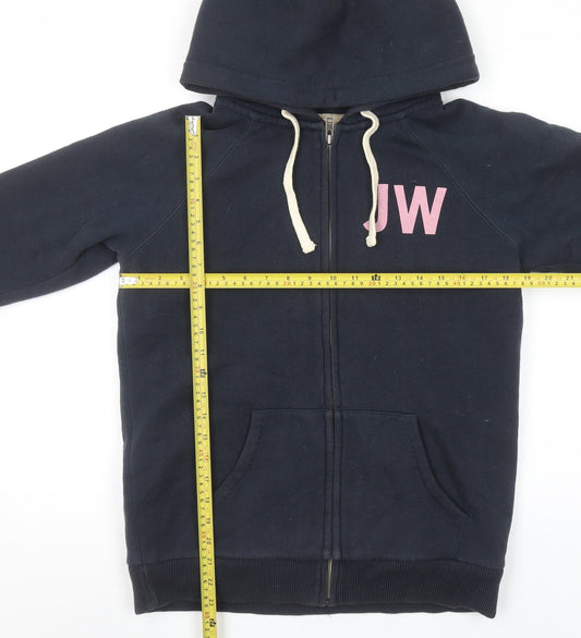 Womens UK 12 Regular Jack Wills Blue Full Zip Hoodie
