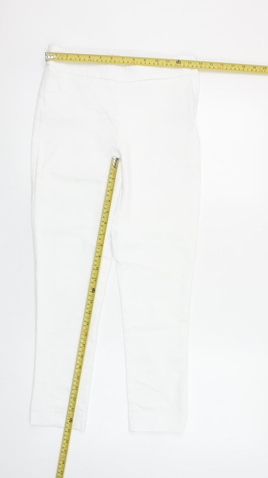 Savida Women White Cotton Blend Ankle Leggings Size 8