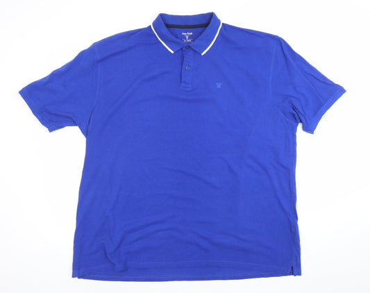 James Pringle Men's Blue 2XL Cotton Short Sleeve Polo Shirt