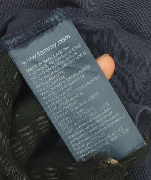 Tommy Hilfiger Boys Navy Blue 164 Regular Fit Cotton Logo T-Shirt