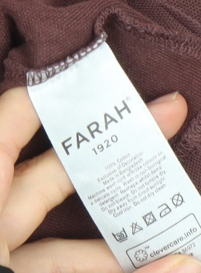 Farah 1920 Men's Brown XL Crew Neck Cotton Short Sleeve T-Shirt