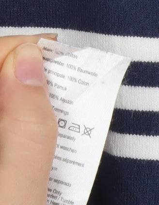 Joules Women’s Blue Striped 3/4 Sleeve Cotton Nautical T-Shirt Size 12