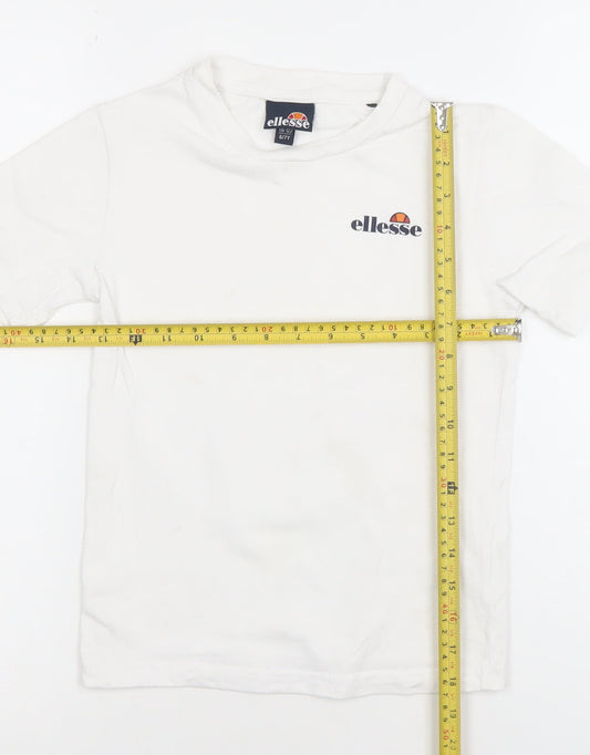 Ellesse Boys White 6-7 Years Logo Short Sleeve Cotton T-Shirt