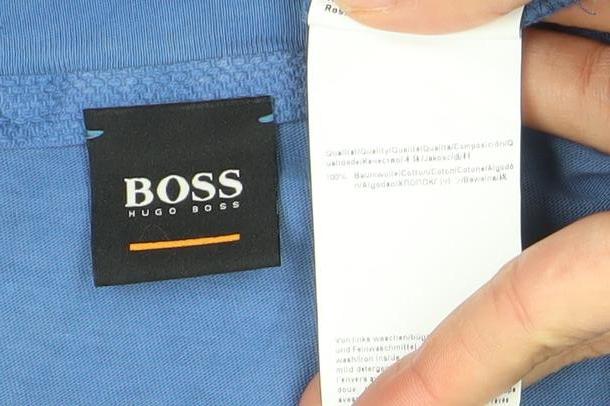 Hugo Boss Men's Blue V-Neck Short Sleeve Regular Fit Cotton T-Shirt M