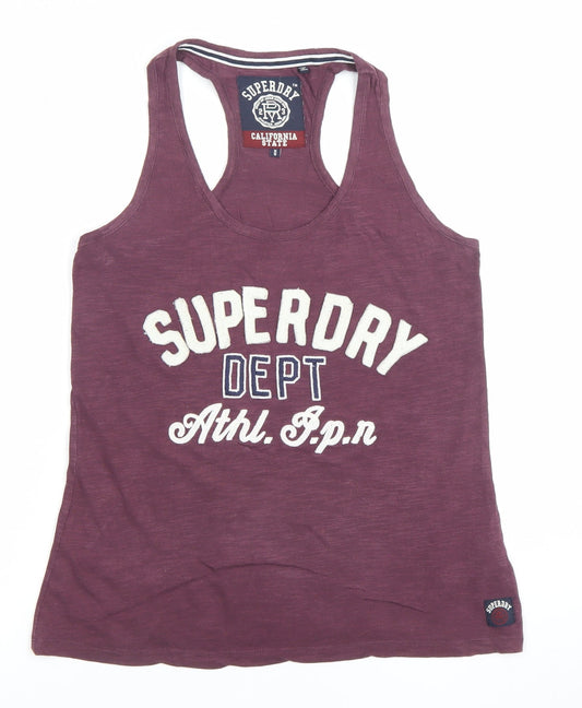 Mens UK Size XS Superdry Purple Cotton T-Shirt