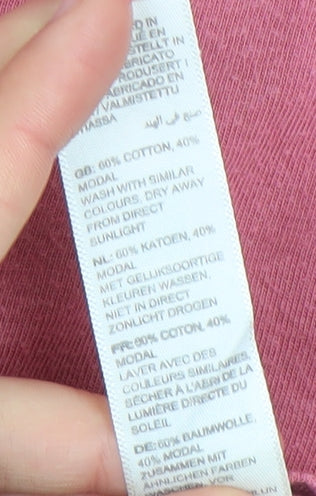 FatFace Women Pink Cotton Modal Long Sleeve Pyjama Top UK 10