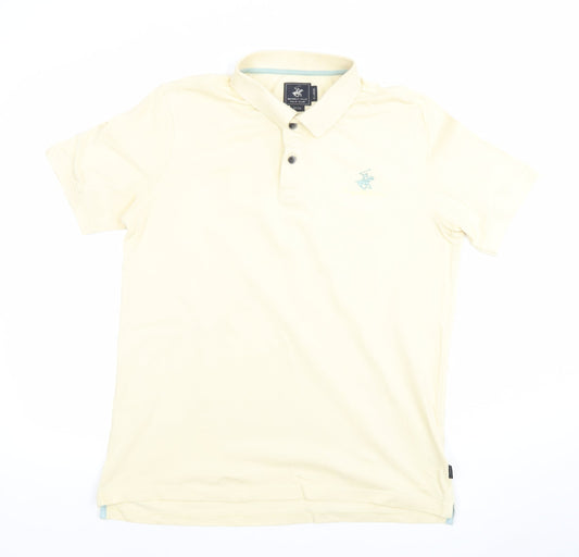 Beverly Hills Polo Club Men's Beige XL Slim Fit Cotton Polo Shirt
