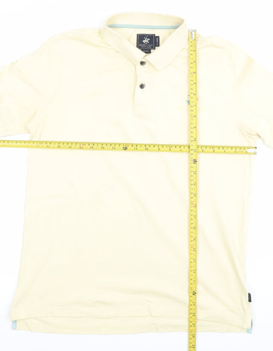 Beverly Hills Polo Club Men's Beige XL Slim Fit Cotton Polo Shirt