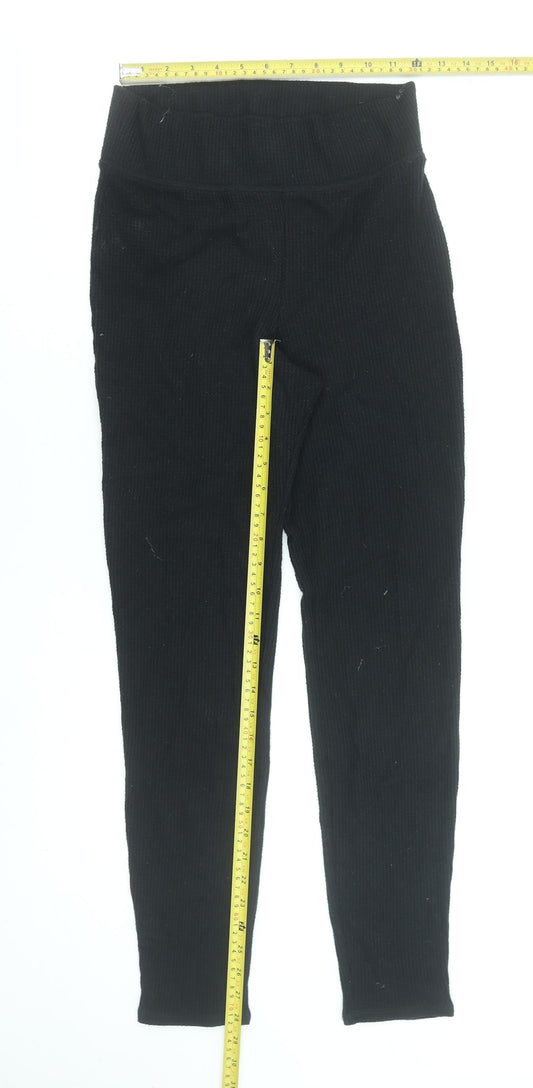 Abercrombie & Fitch Women’s Black Ribbed Ankle Leggings Size L