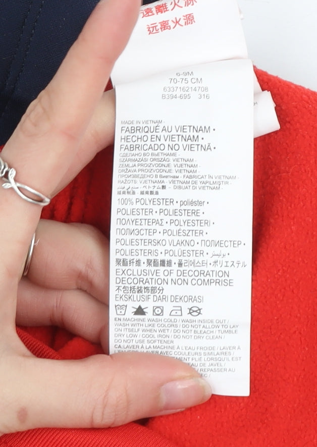 Nike Unisex Baby Red & Navy Hooded Full Zip Dri-FIT Track Jacket 6-9 Months